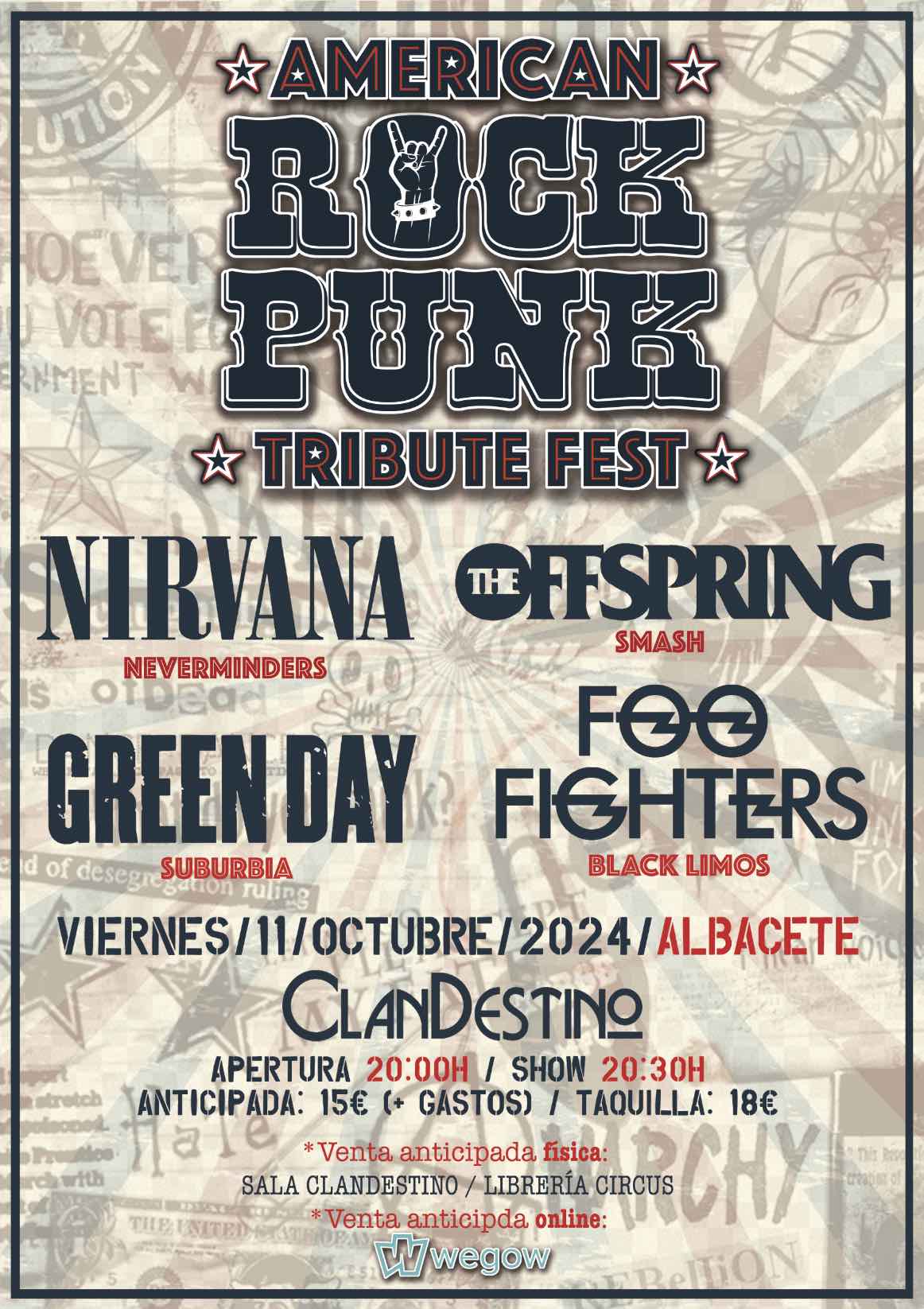 Festival de Tributos AMERICAN ROCK PUNK (Albacete)
